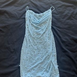 Oh Polly blue mini dress with crystals